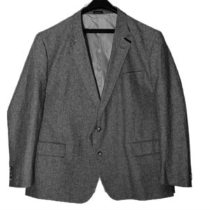 Stafford Sport Blazer Lined 44 Mid Grey Notch Collar Single Breasted